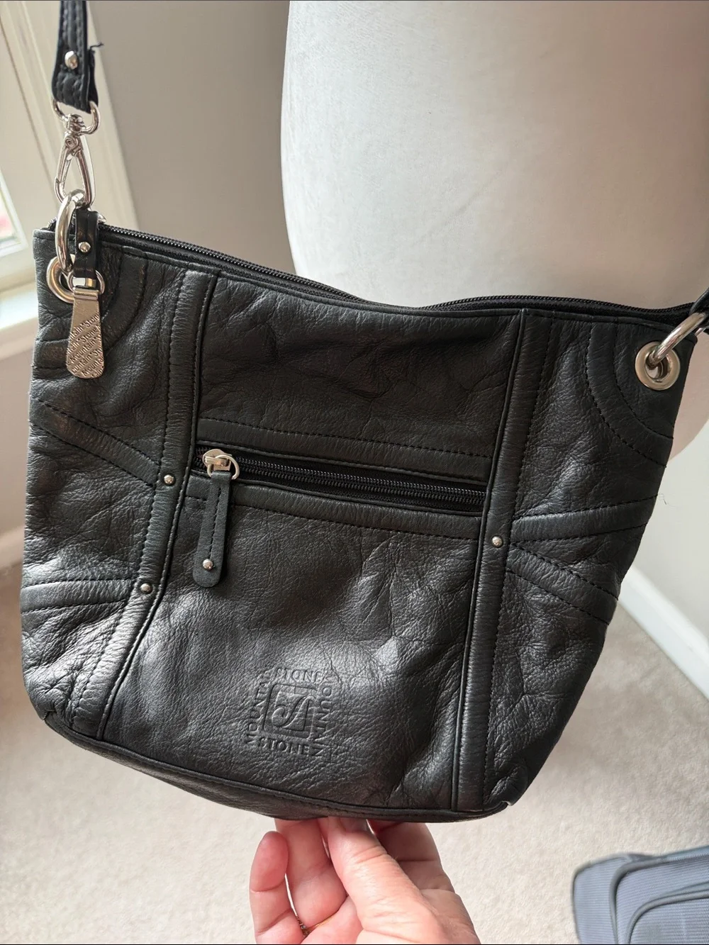 Classic Black Leather Crossbody Bag